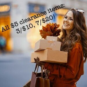 $5 CLEARANCE SALE!!!! Buy 2, get 1 FREE!!!!